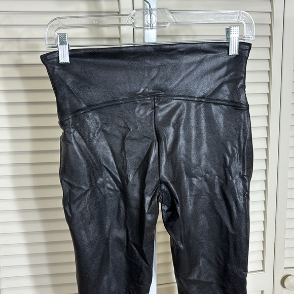 NWT Spanx Faux Leather Leggings Black Large Petite - Picture 12 of 15